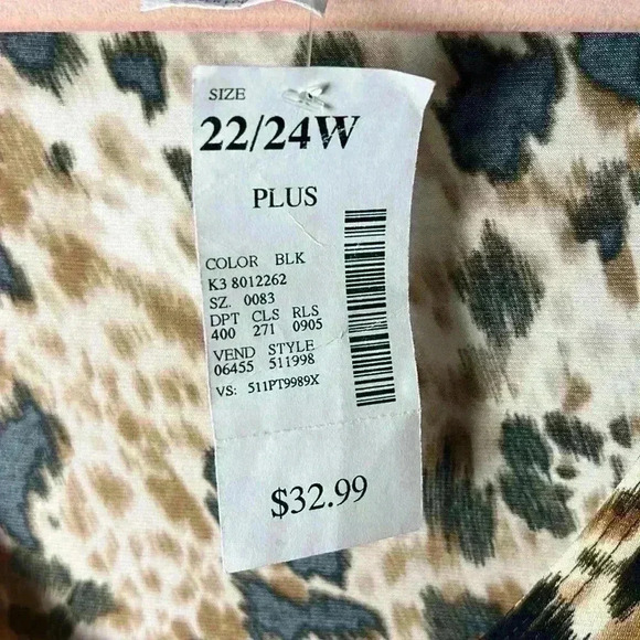 Fashion Bug Leopard Print Bell Sleeve Trapeze Stretch Top Size 22/24W NWT - Picture 3 of 8